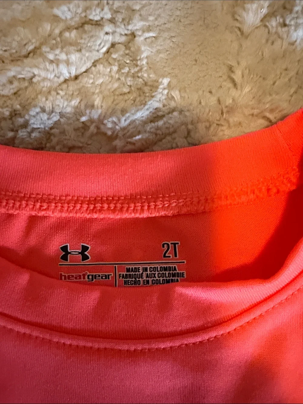Under Armour Coral Tee and Navy Logo Leggings Girls' Active Set